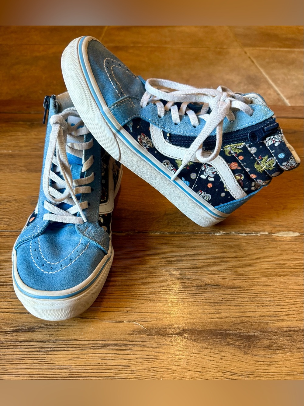Vans Kids Blue High-Top Sneakers with Space Graphic